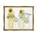 Stupell Industries Hope Script Sunflower Jars Rustic Country Flowers Graphic Art Metallic Gold Floating Framed Canvas Print Wall Art Design by Kim Allen