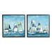 Stupell Industries Soothing Sailboats Drifting Nautical Ocean Marina Vessel Painting Black Framed Art Print Wall Art Set of 2 Design by Katrina Craven