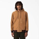 Dickies Men's Hooded Bomber Jacket - Stonewashed Brown Duck Size S (JTR07)