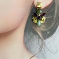 J. Crew Jewelry | J.Crew Vintage Gold Plated Crystals Resin Flower Drop Earrings | Color: Gold | Size: Os