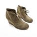 J. Crew Shoes | J Crew Suede Lace Up Wedge Ankle Booties Sz 6 | Color: Tan | Size: 6