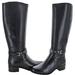 Michael Kors Shoes | Michael Kors Leather Round Toe Knee High Boots Size 8 | Color: Black | Size: 8