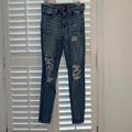 American Eagle Outfitters Jeans | American Eagle Next Level Stetch Distressed Denim Hi-Rise Jeggings Jeans 6 | Color: Blue | Size: 6