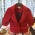 Anthropologie Jackets & Coats | Anthropologie Red Taia Crop Jacket Blazer Size 6 | Color: Red | Size: 6