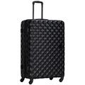 Lightweight 4 Wheel Spinner Hardcase Suitcase ABS Hard Case Travel Luggage Wheeled Flight Bag, Telescopic Handle Swivel Spinner Wheels, Combination Lock (Black, 20 Inch Cabin)
