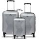 PRINCE Luggage Set of 3 - Large, Medium, and Small Lightweight Hard Shell with 4 Wheels, Luggage Set for Men and Women - Indo (Silver)