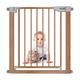Dripex Stair Gate for Baby and Pet, Baby Gate Pressure Fit, Metal Safety Gate for Doors and Stairs, Adjustable 75 cm - 82cm, One-Handed Operation, Auto Close Pet Gate, Wood Pattern Color