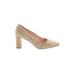 J.Crew Heels: Slip-on Chunky Heel Minimalist Tan Print Shoes - Women's Size 9 - Closed Toe