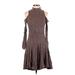 Matty M Casual Dress - Sweater Dress: Tan Marled Dresses - Women's Size X-Small