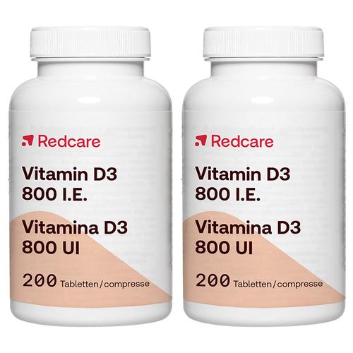 Vitamin D3 800Ie Redcare Doppelpack 2x200 St Tabletten