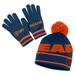 Women's WEAR by Erin Andrews Navy Chicago Bears Double Jacquard Cuffed Knit Hat with Pom and Gloves Set