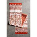 Maison D' Hermine Paisley 100% Cotton Table Runner - Double Layer 14.5 Inch By 72 Inch Cotton in Gray/Orange/White | 72 W x 14.5 D in | Wayfair