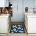 White/Navy 47 x 29 x 0.12 in Kitchen Mat - Beachcrest Home™ Monchat Turtle & Stars Indoor/Outdoor Kitchen Mat Synthetics | Wayfair