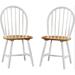 Rosalind Wheeler Annunzio Windsor Back Side Chair in White/Natural Wood in Brown/White | 36 H x 17 W x 18 D in | Wayfair