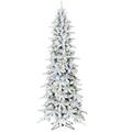 The Holiday Aisle® Slim Snowy Christmas Tree, Artificial Pine Flocked Tree Perfect for Family Room in Green | 42 W x 21 D in | Wayfair