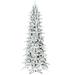 The Holiday Aisle® Slim Snowy Christmas Tree, Artificial Pine Flocked Tree Perfect for Family Room in Green | 42 W x 21 D in | Wayfair