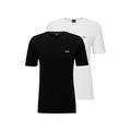 BOSS Herren T-Shirt 2-Pack Zweier-Pack T-Shirts aus Stretch-Baumwolle mit Logo Schwarz XXL