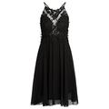 APART Fashion Cocktailkleid aus Chiffon, Mesh und Spitze, schwarz, S, 71996