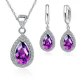 Ensemble de boucles d'oreilles pendantes classiques en argent regardé 925 pour femmes pendentif en