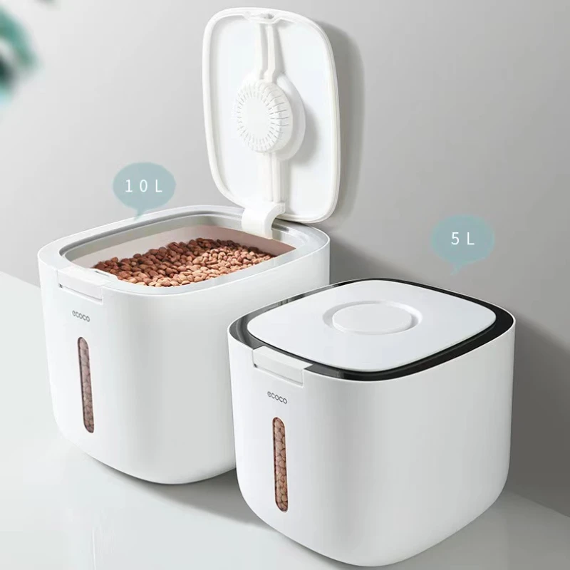 Conteneur de stockage des aliments pour chiens de compagnie, boîte de nourriture sèche pour chat, sac étanche à l'humidité, hermétique avec tasse à mesurer, produits pour litière pour chaton