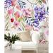 Pink and Violet Colors of Floral Wallpaper Peel and Stick and Prepasted