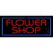 Red Flower Shop Blue Border LED Neon Sign 13 x 32 - inches Black Square Cut Acrylic Backing with Dimmer - Bright and Premium built indoor LED Neon Sign for Defence Force.