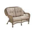 Outdoor Garden Saturn Collection Light Brown Patio Loveseat Chair