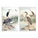 Stupell Industries Elegant Heron Birds Foraging River Edge Scene Graphic Art Unframed Art Print Wall Art Set of 2 Design by Piddix