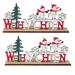 Set of 2 Christmas Table Decorations for Dinner Party Wooden Table Display Santa Snowman for Home Restaurant Cafe Table Decoration Merry Christmas Holidays Centerpiece