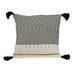 20 x 20 Beige Stripe Pattern Square Accent Throw Pillow with Tassel