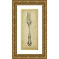 Harper Ethan 12x24 Gold Ornate Wood Framed with Double Matting Museum Art Print Titled - Antique Fork