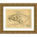 Vintage Maps 18x14 Gold Ornate Wood Framed with Double Matting Museum Art Print Titled - World by Posidonii