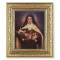 St. Therese Picture Framed Wall Art Decor Large Gold-Leaf Acanthus-Leaf Carvings Ornate Frame