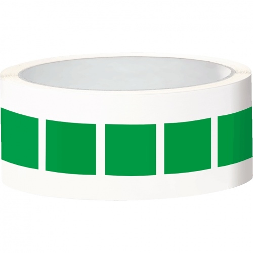 Aufkleber I Etikett, eckig, beschriftbar, grün, Folie, selbstklebend, 25x25mm, 100/Rolle Image