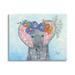 Stupell Industries Baby Elephant & Mouse Decorated Flower Blossoms Collage Painting Gallery Wrapped Canvas Print Wall Art Design by Lisa Morales