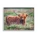 Stupell Industries Highland Longhorn Cattle Grazing Rural Countryside Grassland Photograph Gray Framed Art Print Wall Art Design by James Dobson