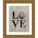 Ball Susan 19x24 Gold Ornate Wood Framed with Double Matting Museum Art Print Titled - LOVE Basketball