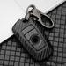 Smart Key Fob Personalized Case Protective Cover Compatible with BMW 1 3 4 5 6 7 Series GT3 GT5 M5 M6 X3 X4 3 4 Button Keyless Entry Remote 3D Twill Weave Carbon Fiber ABS Plastic Emboss