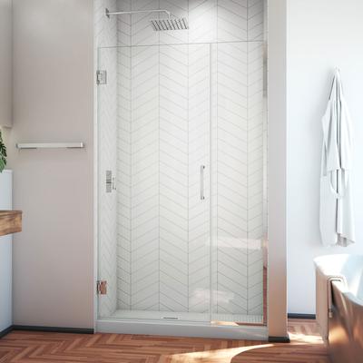 Dreamline DreamLine Unidoor Plus 43 1/2 - 44 inch W x 72 inch H Frameless Hinged Shower Door in Chrome SHDR-244357210-01