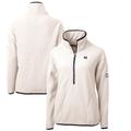 Women's Cutter & Buck White Michigan Wolverines Cascade Eco Sherpa Fleece Half-Zip Pullover Jacket