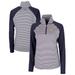 Women's Cutter & Buck Navy Michigan Wolverines Forge Tonal Stripe Stretch Half-Zip Pullover Top