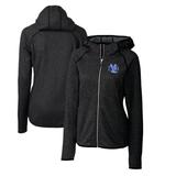 Women's Cutter & Buck Heather Charcoal Air Force Falcons Mainsail Sweater-Knit Full-Zip Hoodie