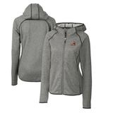 Women's Cutter & Buck Heather Gray Arizona State Sun Devils Mainsail Sweater-Knit Full-Zip Hoodie