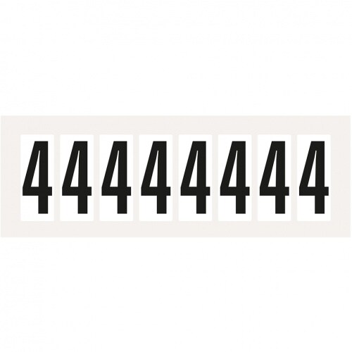 Aufkleber I Ziffer 4, weiß/schwarz, Folie, Schrifthöhe 50mm, 22x57mm, 160 Stück/Packung Image