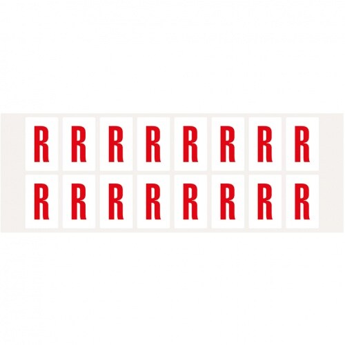 Aufkleber I Buchstabe R, weiß/rot, Folie, Schrifthöhe 25mm, 22x36mm, 320 Stück/Packung Image