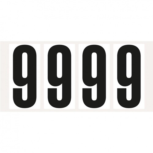 Aufkleber I Ziffer 9, weiß/schwarz, Folie, Schrifthöhe 95mm, 47x98mm, 80 Stück/Packung Image