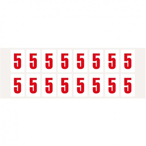 Aufkleber I Ziffer 5, weiß/rot, Folie, Schrifthöhe 25mm, 22x36mm, 320 Stück/Packung Image