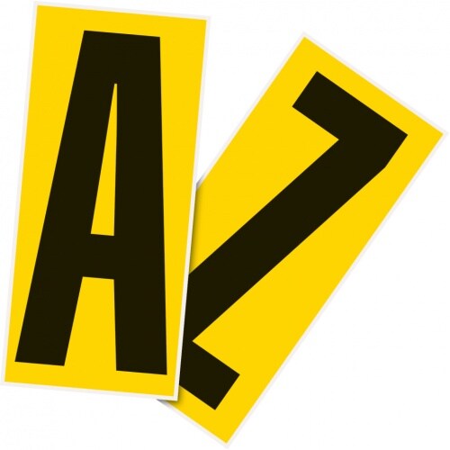 Aufkleber I Kombipackung Buchstaben, gelb/schwarz, Folie, Schrift 200mm, 101x225mm, 26 Bogen/VE Image