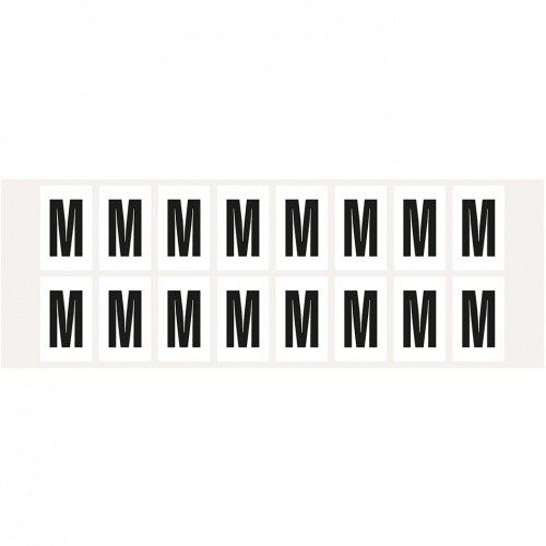 Aufkleber I Buchstabe M, weiß/schwarz, Folie, Schrifthöhe 25mm, 22x36mm, 320 Stück/Packung Image
