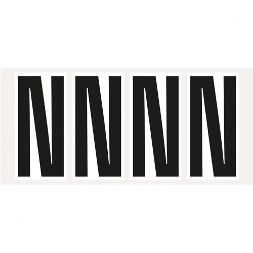 Aufkleber I Buchstabe N, weiß/schwarz, Folie, Schrifthöhe 95mm, 47x98mm, 80 Stück/Packung Image